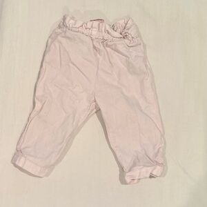Bonpoint Baby Girl Pale Pink Pants- elastic ruffle like waist band